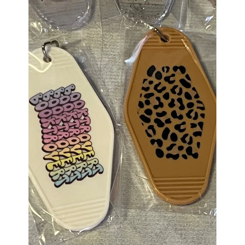Set of 10 Motel Style Keychain Unisex Multicolor NWT Graphic Print Lot